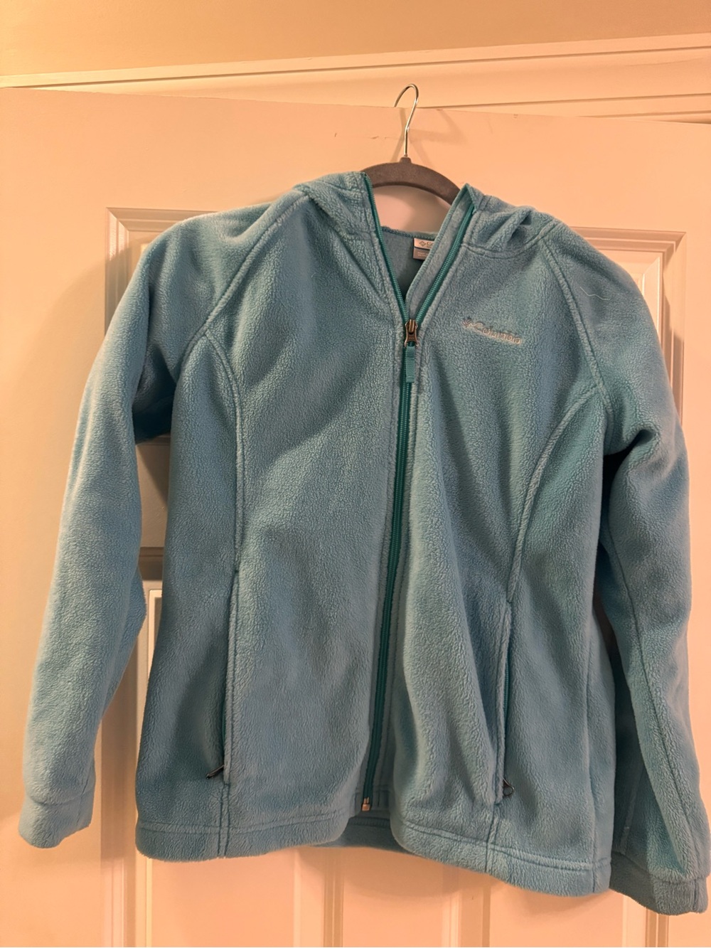 Columbia Light Blue Girls' Fleece Hooded Zip Jacket